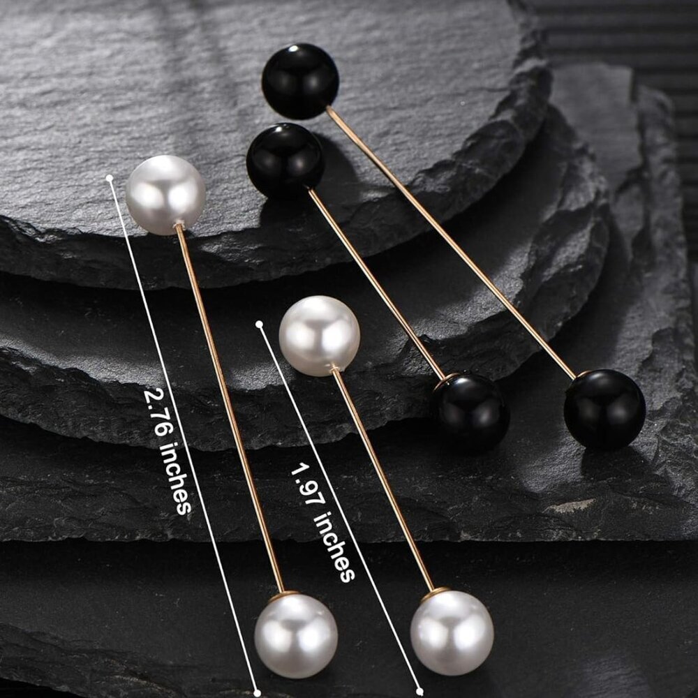 6 Pieces Women Brooch Pins Sweater Shawl Cardigan Collar Clips Retro Pea… - Picture 7 of 7
